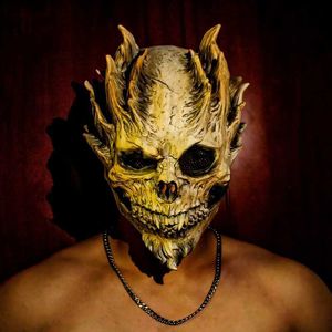 Party Masken 2022 Horror Halloween Skelett Maske Schädel Krieger Maske Tod Schädel Maske Dämon Schädel Horror Party Masque Dance Prom Masken T230905