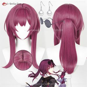 Cosplay Wigs 43cm Kafka Cosplay Wig Anime Honkai Star Rail Cosplay Rose Purple Kafka Honkai Wig Heat Resistant Synthetic Hair Wigs Wig Cap 230904