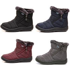 GAI GAI GAI Warm Ladies Snow Boots Side Zipper Light Cotton Women's Shoes Black Red Blue Gray in Winter Outdoor Sports