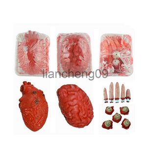 Decoração de festa Decoração de Halloween Falso Bloody Heart Prop Órgãos de Borracha Squishies Tamanho Humano Torso Prop Halloween Bloody Body Parts X0905