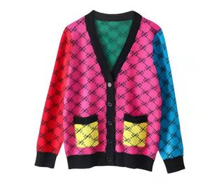 Full printed jacquard wool blended knitted sweater Casual Cardigan Clothes Women Knit Multicolour Female Long Sleeve Sweater cardigan designer woman