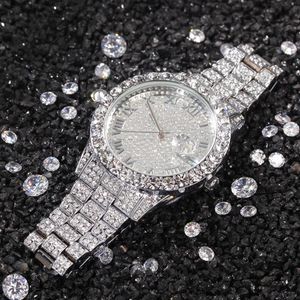 Mens Watch Full Diamond High Quality Iced Out Watch New Fashion Hip Hop Punk Gold Silver Watch2662