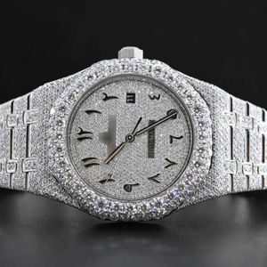 Наручные часы в стиле хип-хоп с бриллиантами круглой огранки, все размеры на заказ VVS1, часы ручной работы с бриллиантами для мужчин, мужские часы с бриллиантами304y