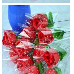 Simulation Silk Flower Single Branch Valentine's Day Promotional Gift Wrapped Rose Single Branch Xiantaomei WY940268J