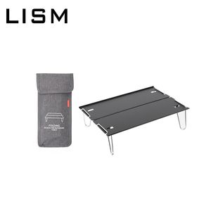 Lägermöbler Portable Mini Camping Table Lightweight Aluminium Alloy Folding Small Coffee Tea Table för utomhuspicknick BBQ med bärväska 230905