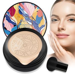 Natural/Ivory Color Air Cushion CC Cream+Mushroom Head Puff Liquid Foundation Concealer Cream Lasting Makeup Isolation BB Cream