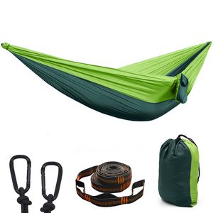 Camp Furniture Assorted Color Parachute Hammock with Hammock straps and Black carabiner Camping Survival travel Double Person Outdoor Furniture 230905