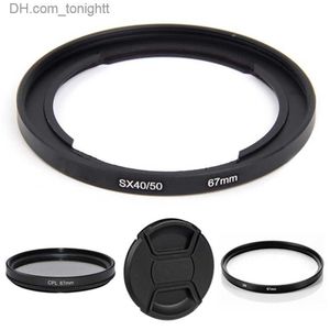 Filtry metalowe leczewne obiektyw 67 mm filtr pierścienia pierścienia UV CPL CAP dla PowerShot SX40 HS SX50 SX60 SX70 Q230905