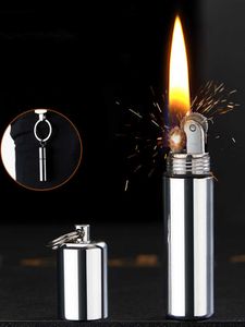 Mini key chain grinding wheel kerosene lighter waterproof pendant flame multi-function convenient igniter 39PX