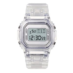 Andra klockor Fashion Men Women Watches Gold Casual Transparent Digital Sport Watch Lover's Gift Clock Children Kid's Wristwatch Female Clock 230904