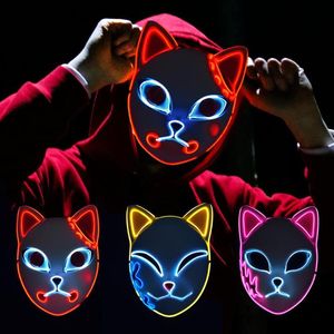 Party Masken Dämon Slayer Tanjirou Maske Sabito Mascarilla Anime Makomo Cosplay Masken Halloween Kostüm Mascaras LED234Z