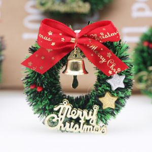 Juldekorationer 50st 65 cm Merry Five Pointed Star Mini Wreath with Bells Bows and Rattan Rings for Miniature Scene 230905