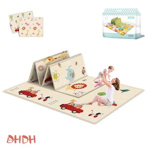 Cobertores Swaddling Double-sided Dobrável Crianças Tapete Cartoon Baby Play Mat Educacional Baby Activity Tapete Impermeável e Fácil de Armazenar 230905