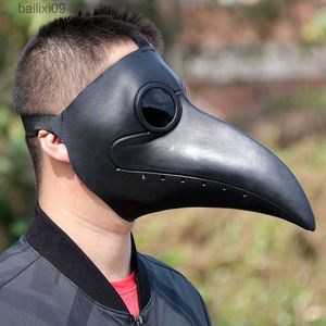 Party Masks Retro Steampunk Plague Doctor Cosplay Mask Bird Gothic Punk Funny LaTex Party Halloween Costumes Props T230905