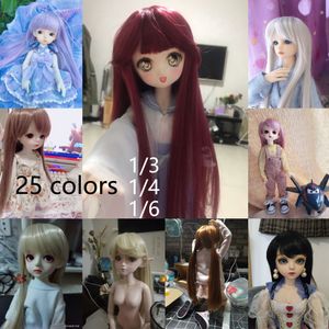 Dolls 25 Kolory 13 14 16 BJD Włosy Wysoka temperatura Długość prosta SD dla akcesoriów lalki BJD 230904