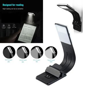 Tragbare LED-Lesebuchleuchte mit abnehmbarem, flexiblem Clip, wiederaufladbare USB-Lampe für Kindle eBook-Reader262p