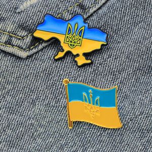 ピンブローチナショナルエンブレムウクライナブローチウクライナの旗の領土マップピンシンボルウクライナ合金バッジジュエリー230904