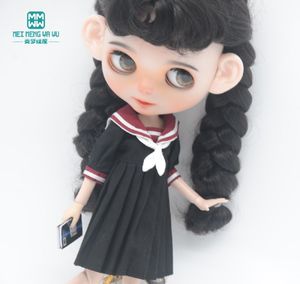 Puppenzubehör Kleidung Mode Schuluniform rosa blaue Tinte Weinrot für Blyth Azone OB23 OB24 16 Puppenzubehör 230904