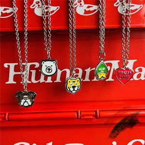 Pendant Necklaces 2022 Human Made Animal Head Neckle Men Women Best Quality Tiger Polar Bear Duck Bulldog Neckle Patchwork Chain J230905