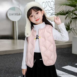 Down Coat Kids Down Vests Child Warm Waistcoats 2023 New Autumn Baby Boys Vests Children Sleeveless Down Jacket Girls Coats 1-8T R230905