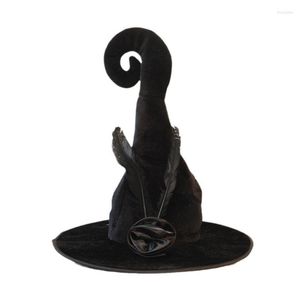 Berets adultos adolescentes halloween bruxa chapéus masquerade flanela assistente chapéu cosplay traje festa engraçado vestido decoração