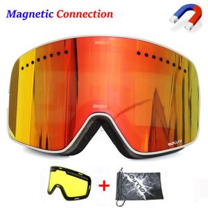 Occhiali da sci Antifog magnetici UV400 Lenti a doppio strato Snowboard Sci per uomo Donna Occhiali Occhiali Lente Graced 230904