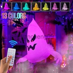 Feestdecoratie Grote Halloween Opblaasbare Ghost Horror Venster Ghost Opvouwbare Gloeiende Ballon Buiten Binnenplaats Tuindecoratie Fun Party Tool x0905