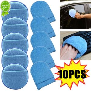 New 10PCS Soft Microfiber Car Wax Applicator Mitts Polishing Sponge Wax Foam Applicator Pad for Car Cleaning Sponge