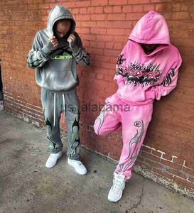 Herren Hoodies Sweatshirts Streetwear Y2k Kapuzenpullover Männer Frauen Harajuku Hip Hop Grafikdruck Gothic Übergroßer Hoodie Neue Punk Rock Gothic Tops x0905