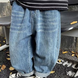 Jeans Abbigliamento per bambini Pantaloni belli da ragazzo Pantaloni lunghi Autunno Jeans rossi a rete Primavera e autunno Ragazzino alla moda 230904