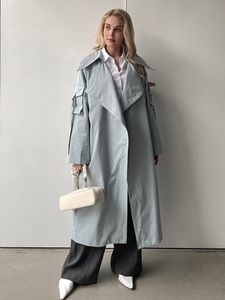 Womens Trench Coats Spring Autumn Designer Korea windbreaker Maxi Long Coat Cotton Outerwear 230904