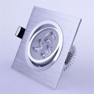 Deckenleuchte, quadratisch, LED-Downlight, 9 W, 3 x 3 W, 600 Lumen, LED-Deckenleuchte, Einbau-Downlights, dimmbar, warm, natürlich, kaltweiß, AC 11262 V