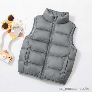 Down Coat 2-14 Years Kids Down Waistcoats 2023 New Autumn Winter Boys Girls Sleeveless Jackets Children Vest Coat Warm Liner R230905