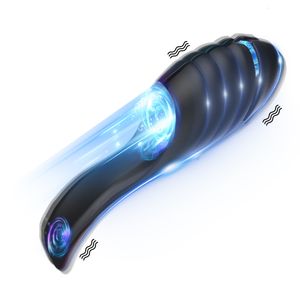 Masturbators Automatic Male Masturbator Vibrator Penis Glan Testicle Massage Trainer Delay Ejaculation Sicilone Sex Toys Adult Goods for Men 230904