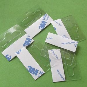 Självhäftande Pethangers Peghook Merchandising Hanger Tabs Round Hole Bulk Box Bag Holder Plastic Display Armerad Sticky Hang LX1092