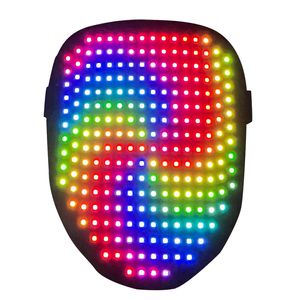 Party-Masken Halloween-Leuchtmaske mit LED-Bildschirm, gestengesteuertes, vollfarbiges, gesichtsveränderndes, leuchtendes Weihnachtsgeschenk 230904