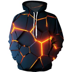 Herrtröjor tröjor färgglada flamhoodie 3D fluorescens tröja Menwomen Autumn and Winter Coat Clothing Funny Jacket Black Hoodies 230905