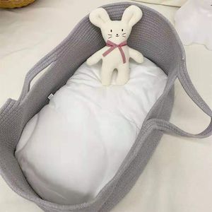 Baby Cribs Cotton Rope Woven Crib Cradle Changing Basket for Sleeping Portable nest Nest Bed Kit Berco Bassinet 230904