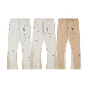 2024 Designer Mens Galerias Calças Flared Depts Corredores Masculinos Mulheres Sweatpants Salpicados Carta Imprimir Casal Solto Calças Casuais