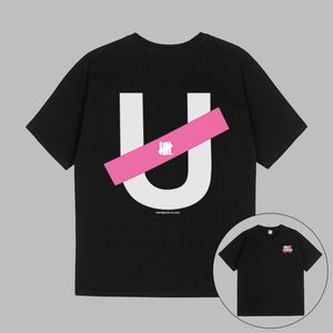 Pink Slash Letter U Print Designer Mens T Shirts Undebesed undftd Japan Graphic Tee Men Women Unisex T Shirt 100% Cotton Casual Oversize Tshirts S-2XL