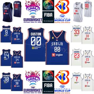 Print Srbija Basketball 2023 World Cup Serbia 9 VANJA MARINKOVIC Jersey 7 Bogdan Bogdanovic 15 Nikola 33 NIKOLA MILUTINOV 5 NIKOLA JOVIC 24 STEFAN JOVIC Dusan RISTIC