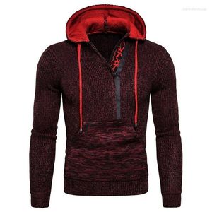 Men's Sweaters Fashion And Trendy -selling Solid Color Hooded Knit Casual Pullover Sweater Men