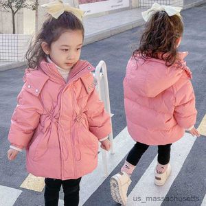 Down Coat Girls Kids Down Coat Jacket Overcoat Cotton Light Plus Thicken Winter Sports Tonåring Barnkläder R230905