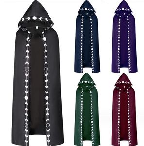 Ortaçağ Vintage Kostümler Erkekler Woemn Cloak Hip Hop Sihirli Capes Kapüşonlu Pelerin Çocukları Düzensiz Tasarım Uzun Robe Party Street Punk Windbreak Pelerin Out Giyim