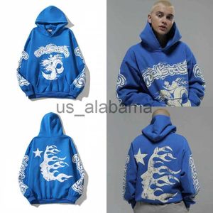 Erkek Hoodies Sweatshirts Avrupa ve Amerikan High Street Retro Hiphop Hoodie Küçük Kalabalık Peluş Erkek ve Kadın Hoodie Sarkık Stil X0905