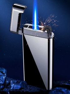 New open-flame lighter Elegant temperament igniter Press direct-flow multi-function windproof blue flame Unusual gift 4J26