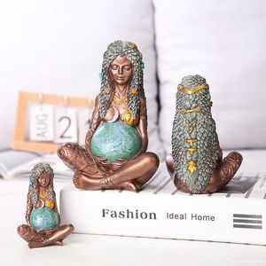 Dekorativa föremål Figurer Mother Earth Statue Harts Crafts Decoration Millyear Gaia Goddess of Art Desktop Ornament Sculpture Home Gifts 230905