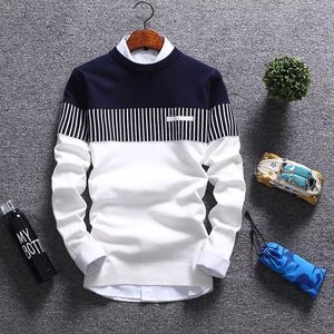 Suéteres masculinos outono pullovers homens moda listra causal malha suéteres pullovers mens slim fit o pescoço malhas roupas de marca masculina 230904