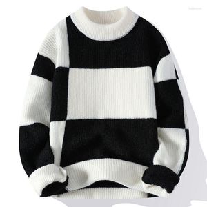 Мужские свитера, дизайн 2023, свитер для мужчин, полуводолазка, вязаная нижняя рубашка для мальчиков, утепленная теплая шерстяная одежда, универсальная