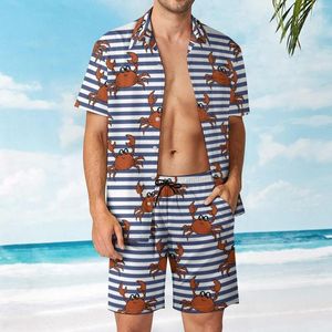 Tracksuits masculinos praia viagem 3d impressão caranguejo camisa beachwear terno surfista surf rápido seco 2023 amantes grandes 3xl